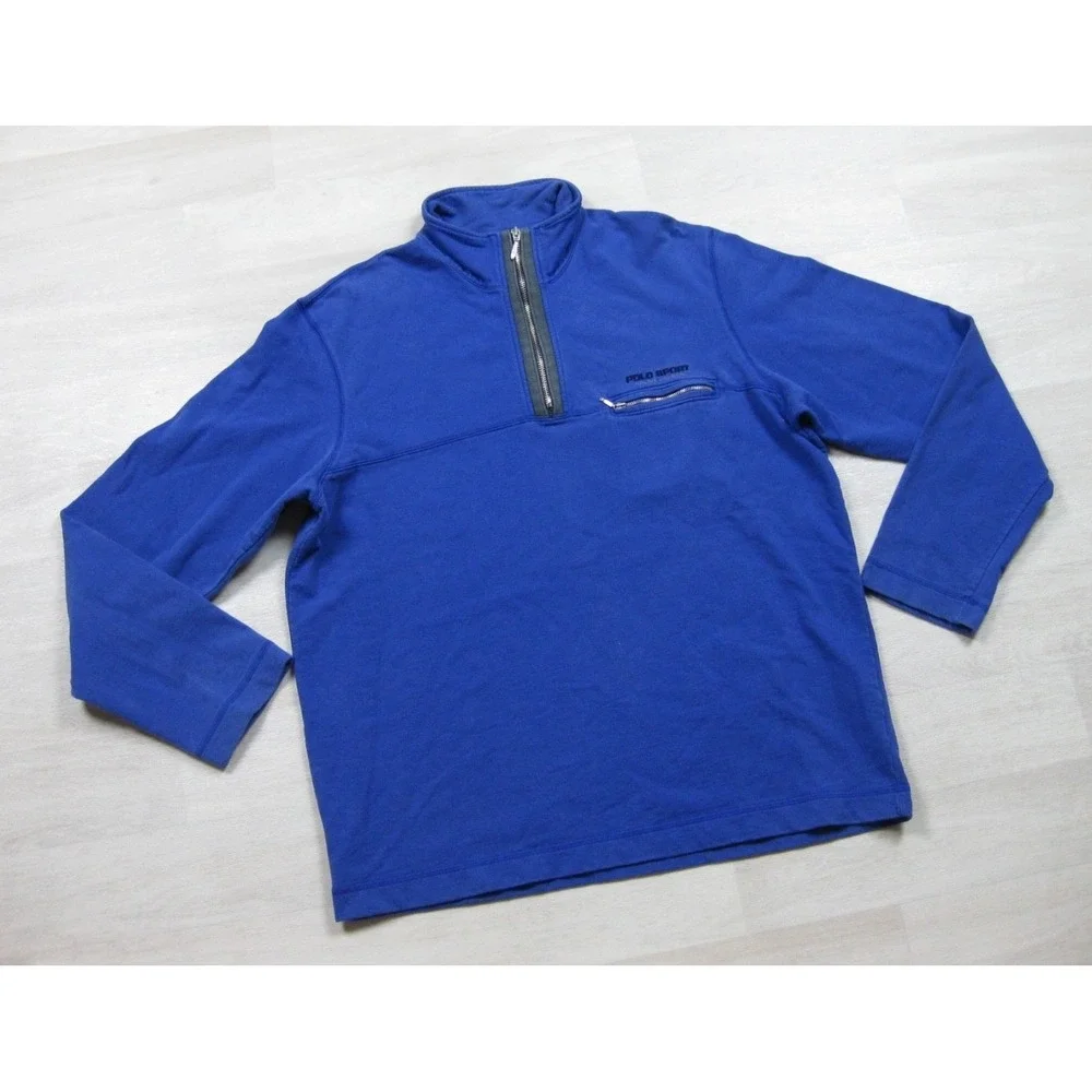 Vintage 90s Polo Sport Ralph Lauren 1/4 Sweatshirt Mens (M) Pullover Preppy